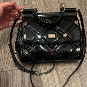 Dolce & Gabbana Jeweled Patent Leather Satchel
